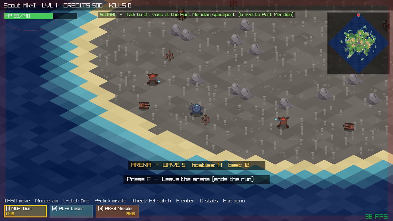 The Survival Arena on the Lost Isle, wave 5, boulders for cover